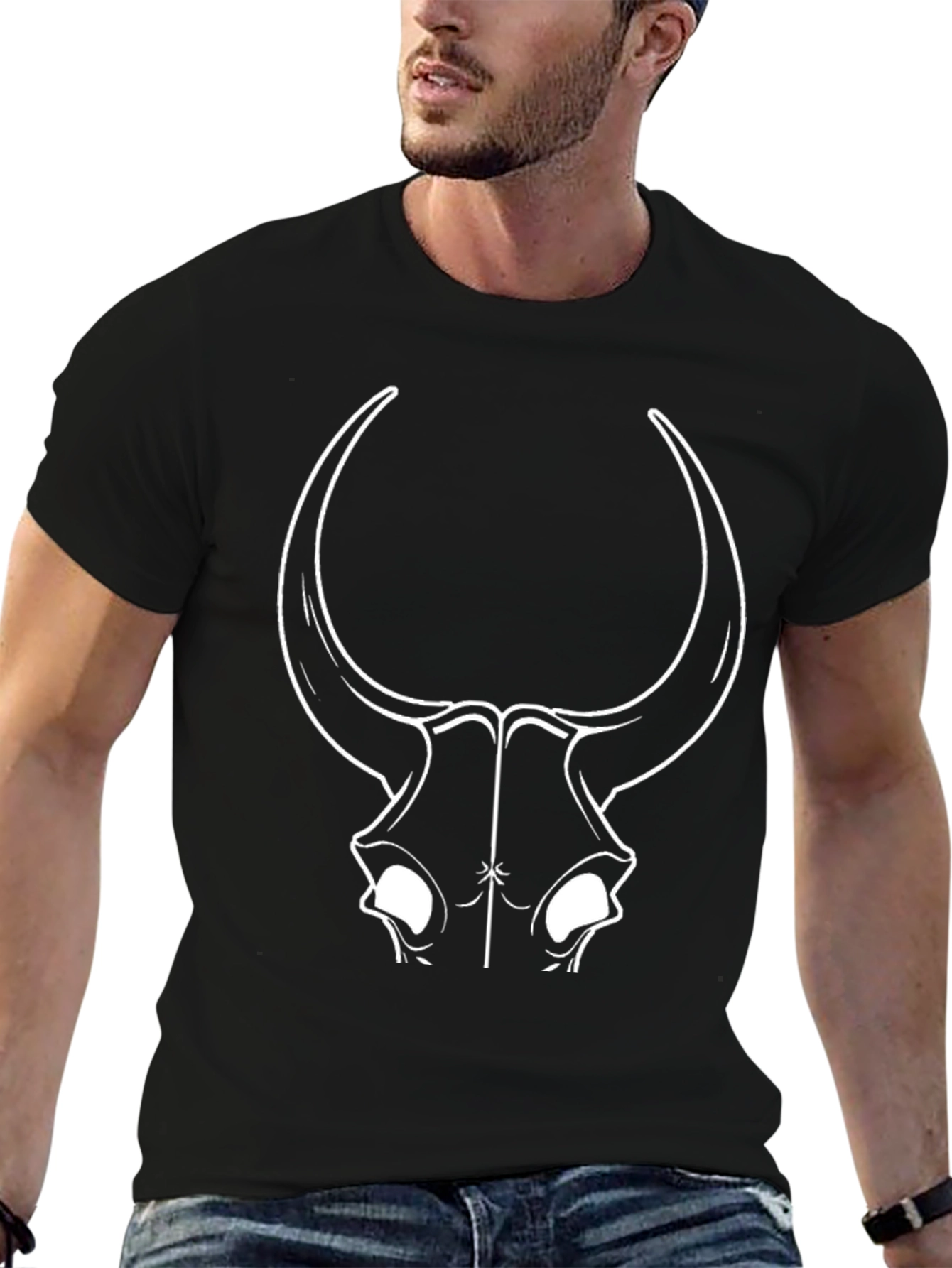 Bull Skull Graphic Tee - Mens Black T-Shirt