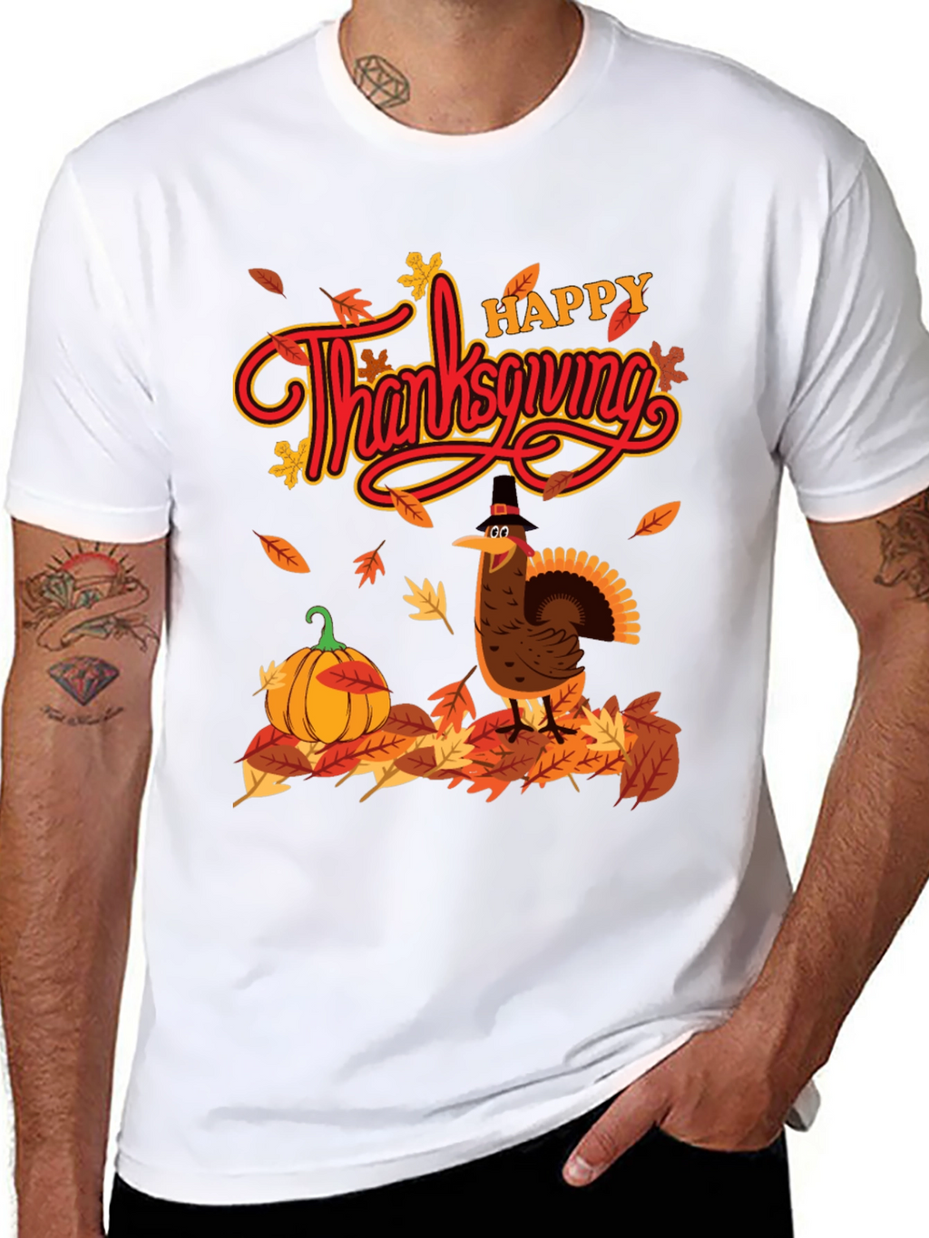 Thanksgiving Turkey Graphic T-Shirt