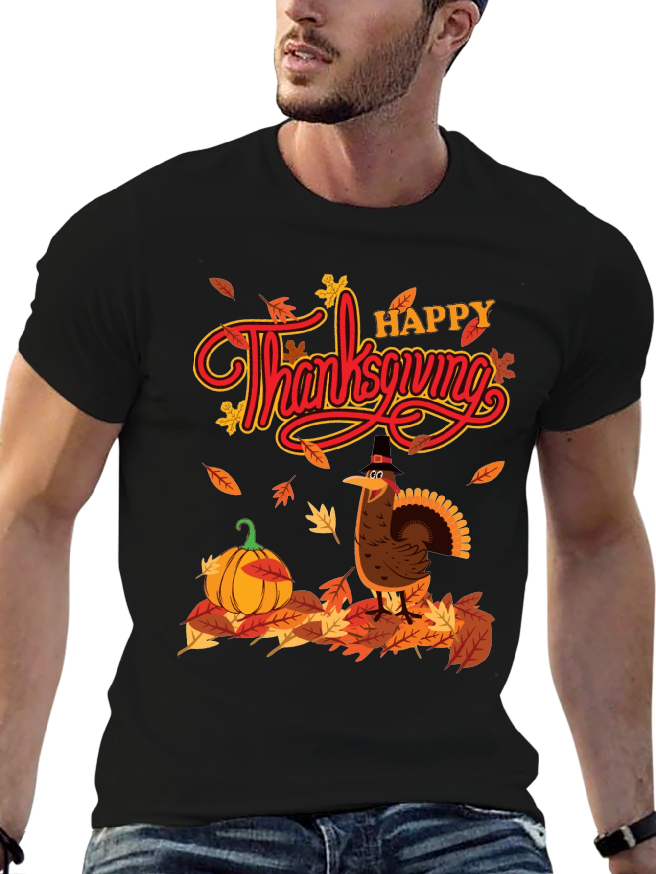 Thanksgiving Turkey Graphic T-Shirt