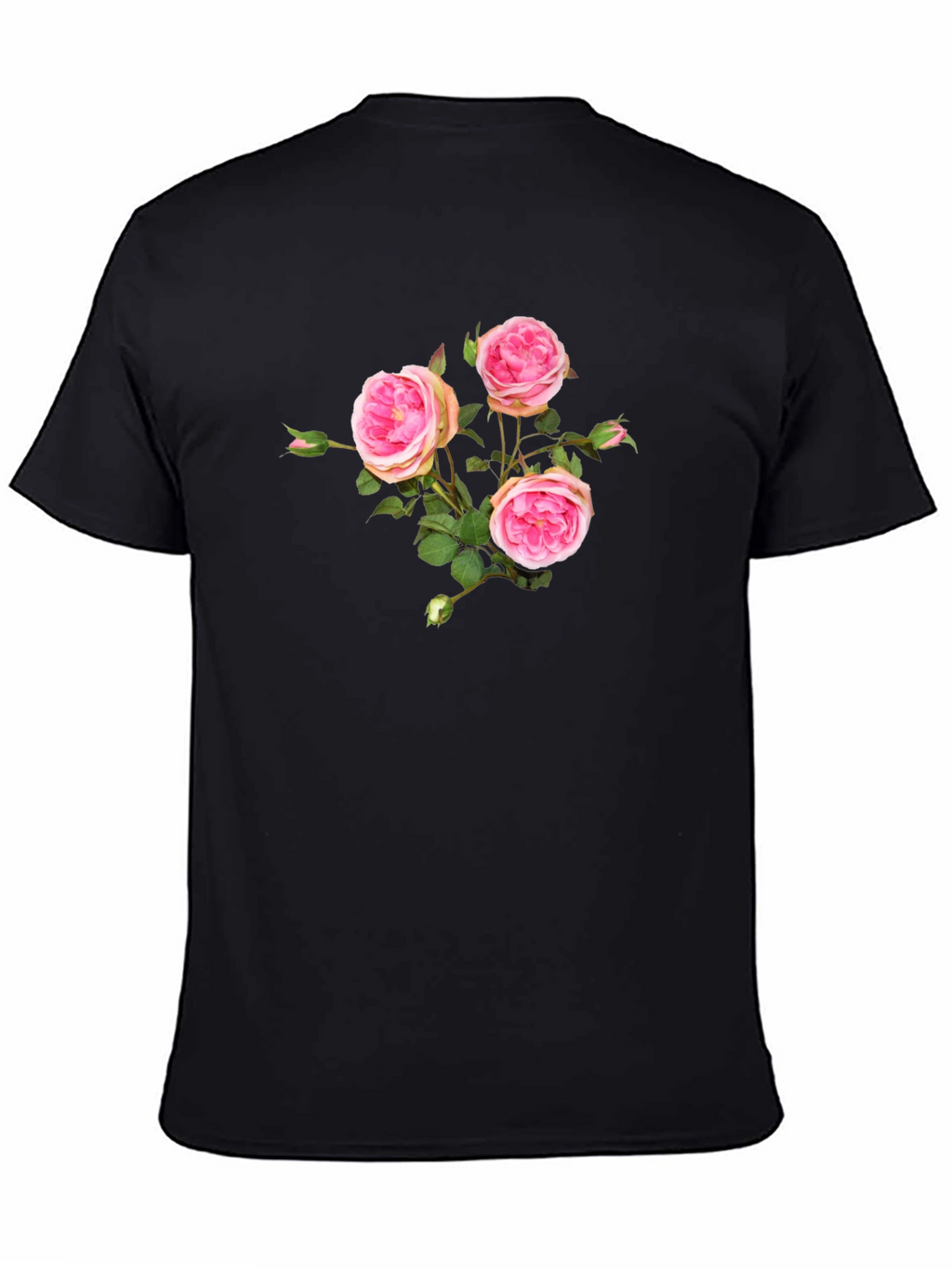 Elegant Roses Black T-Shirt