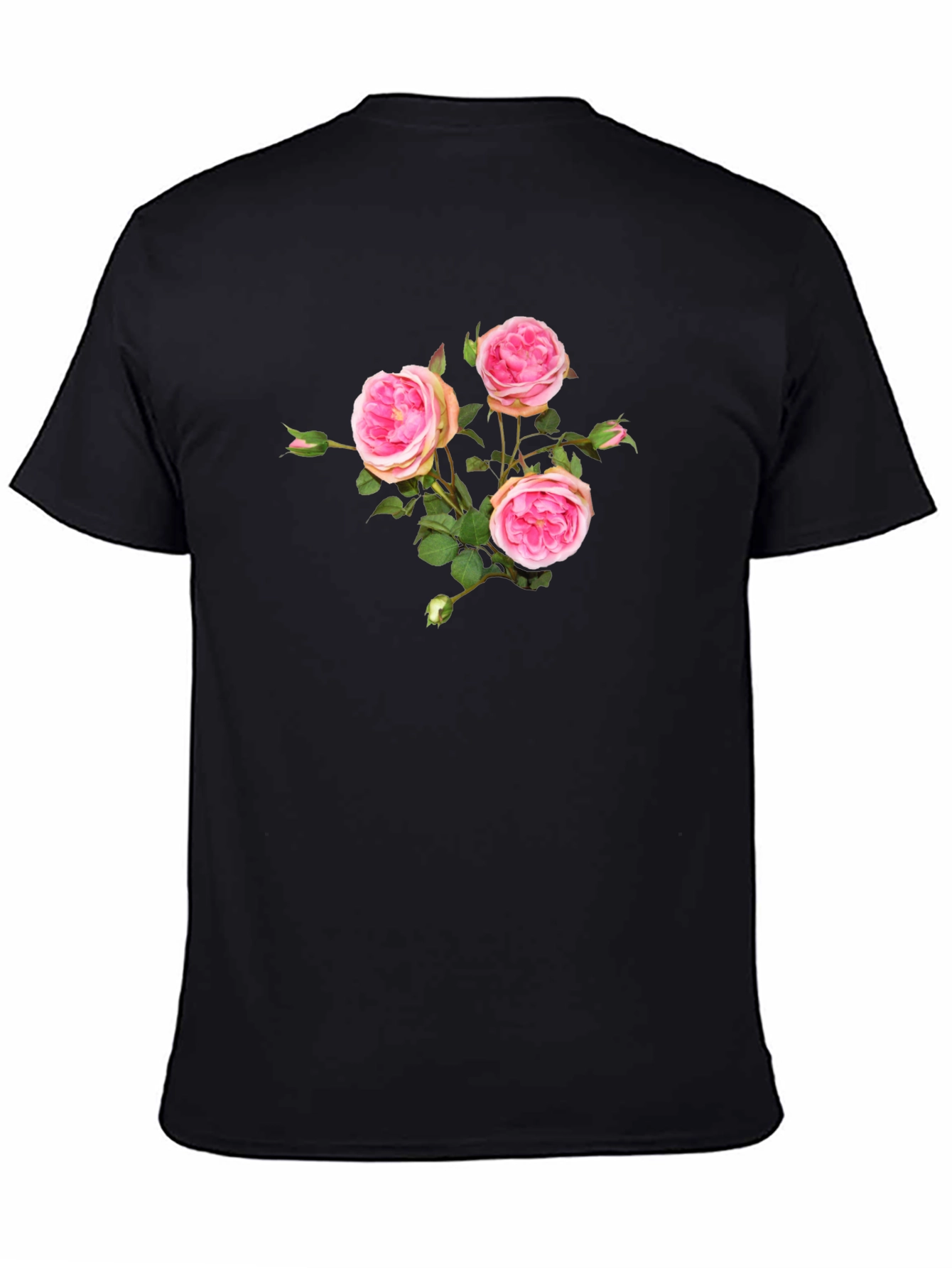Elegant Roses Black T-Shirt