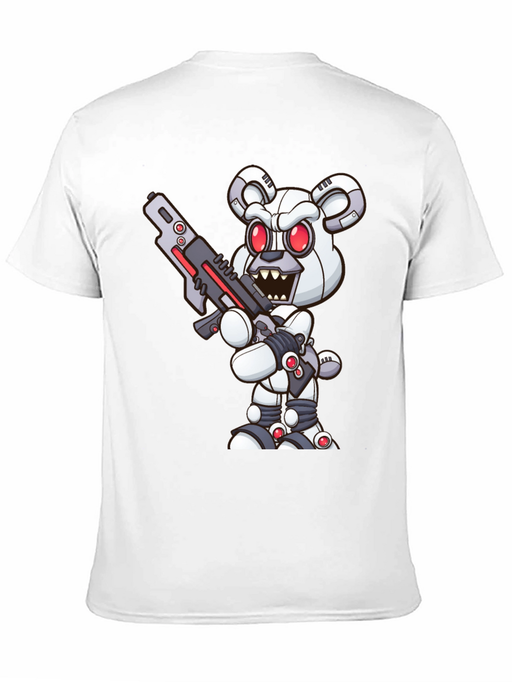 Robot Bear Graphic Tee - Cool Black T-Shirt
