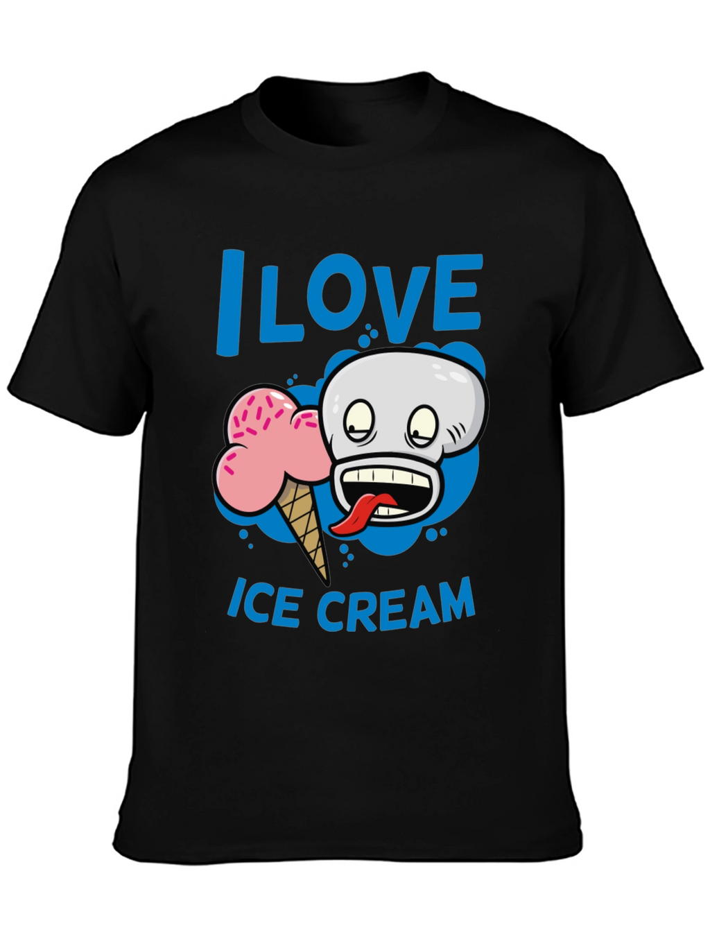 I Love Ice Cream Graphic Print Mens T-Shirt