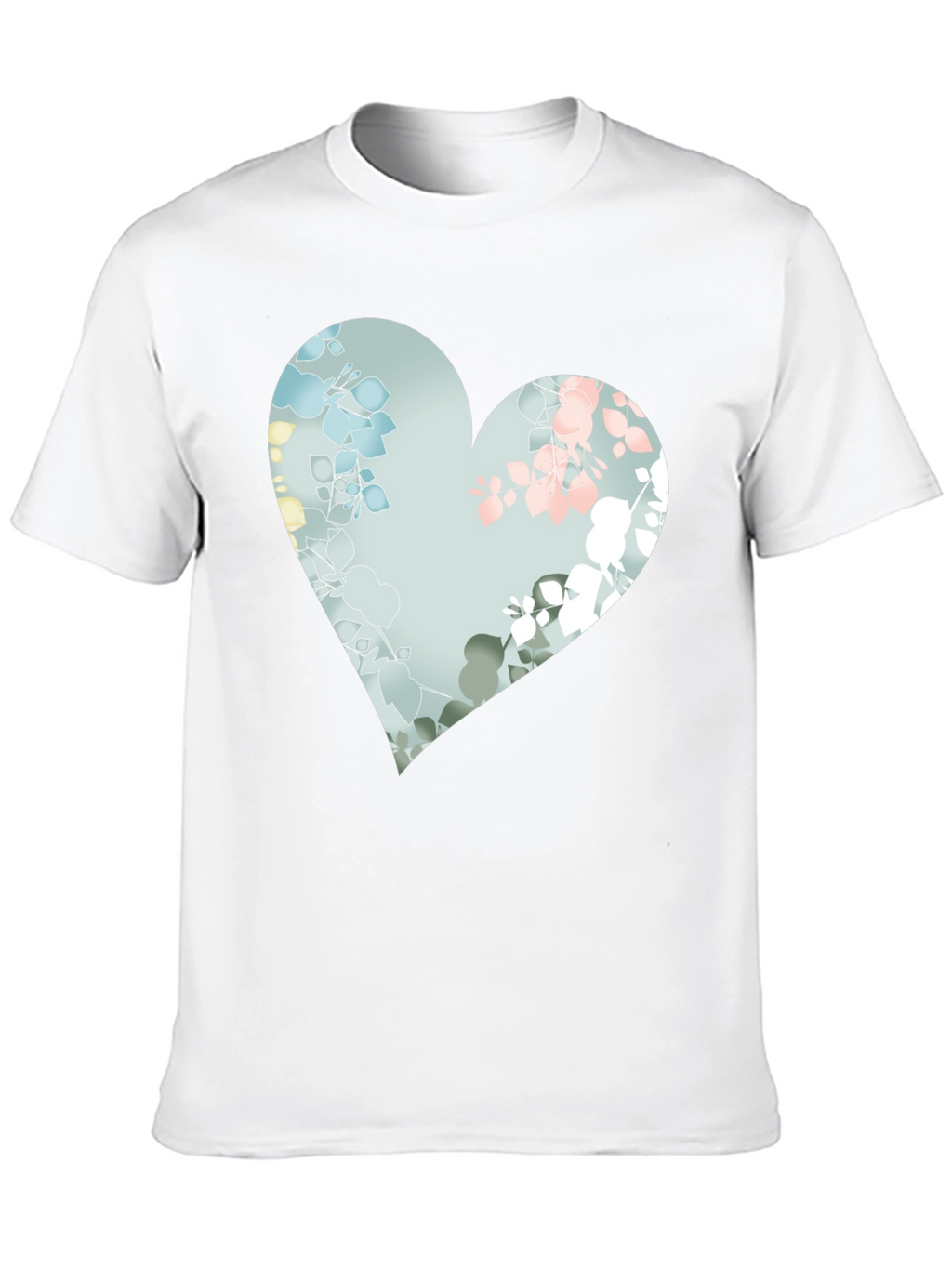 Floral Heart Graphic Black Tee