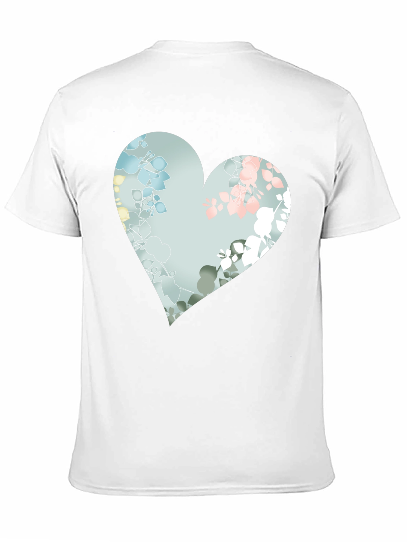 Floral Heart Graphic Black Tee