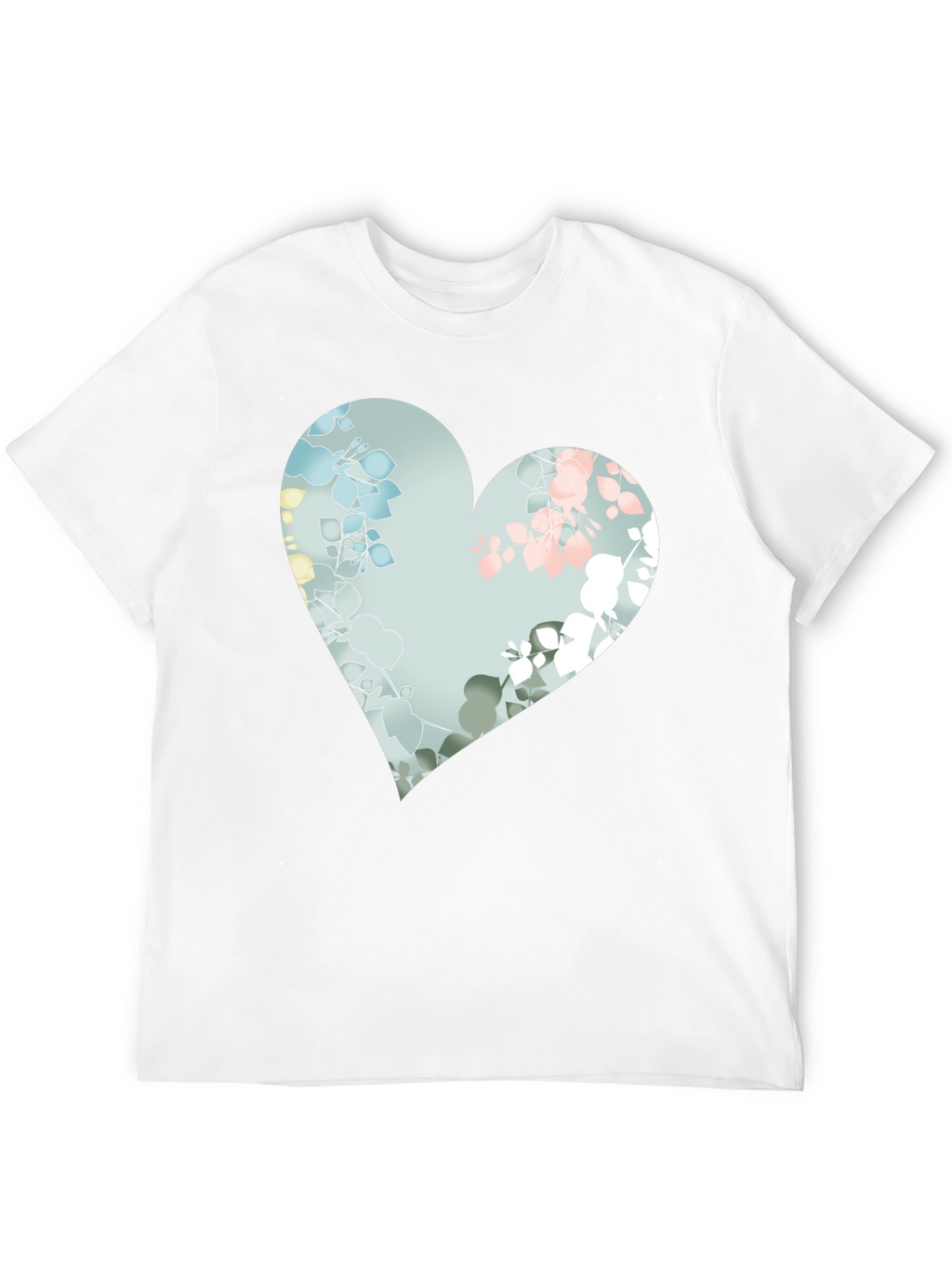 Floral Heart Graphic Black Tee