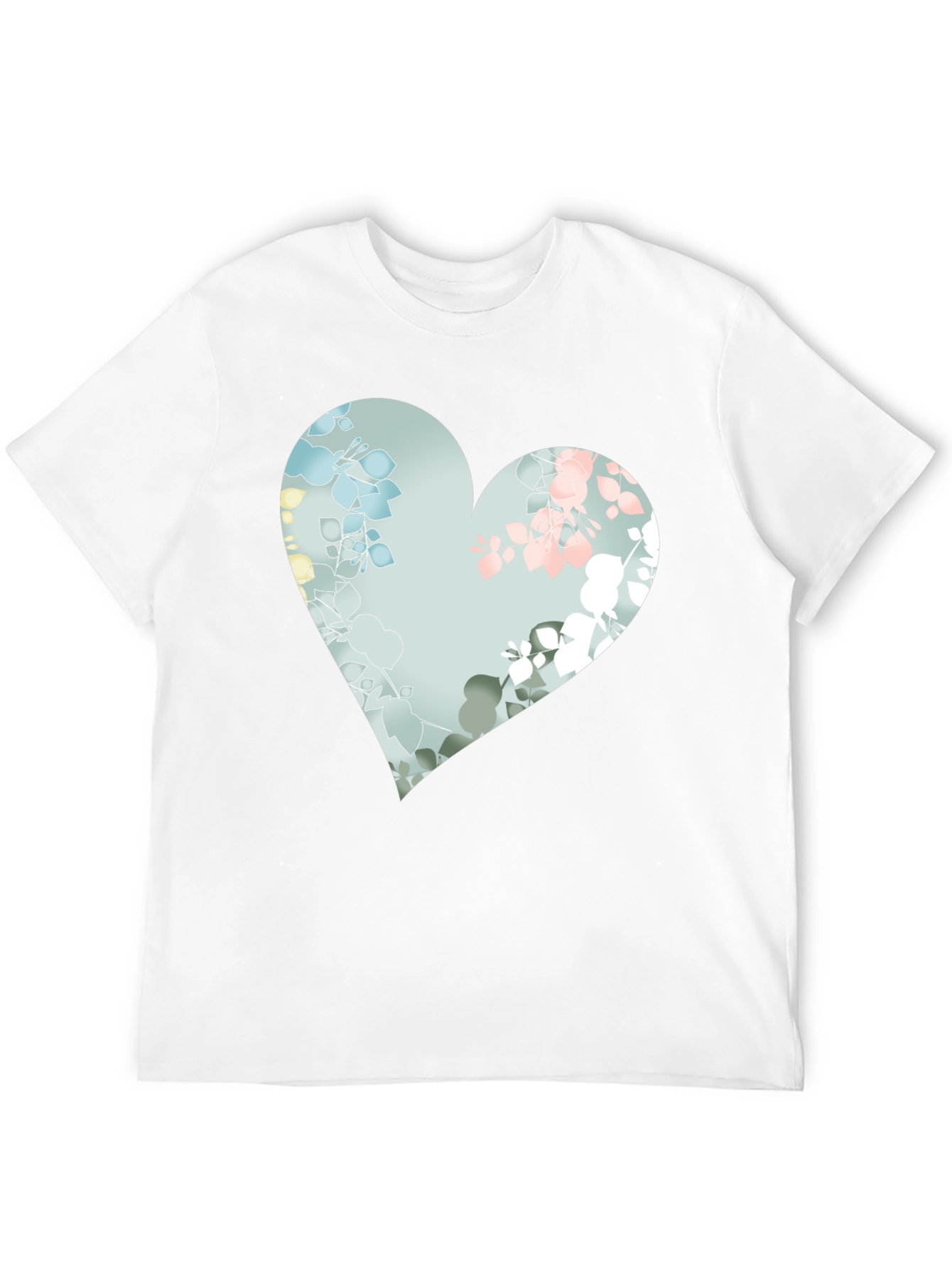 Floral Heart Graphic Black Tee