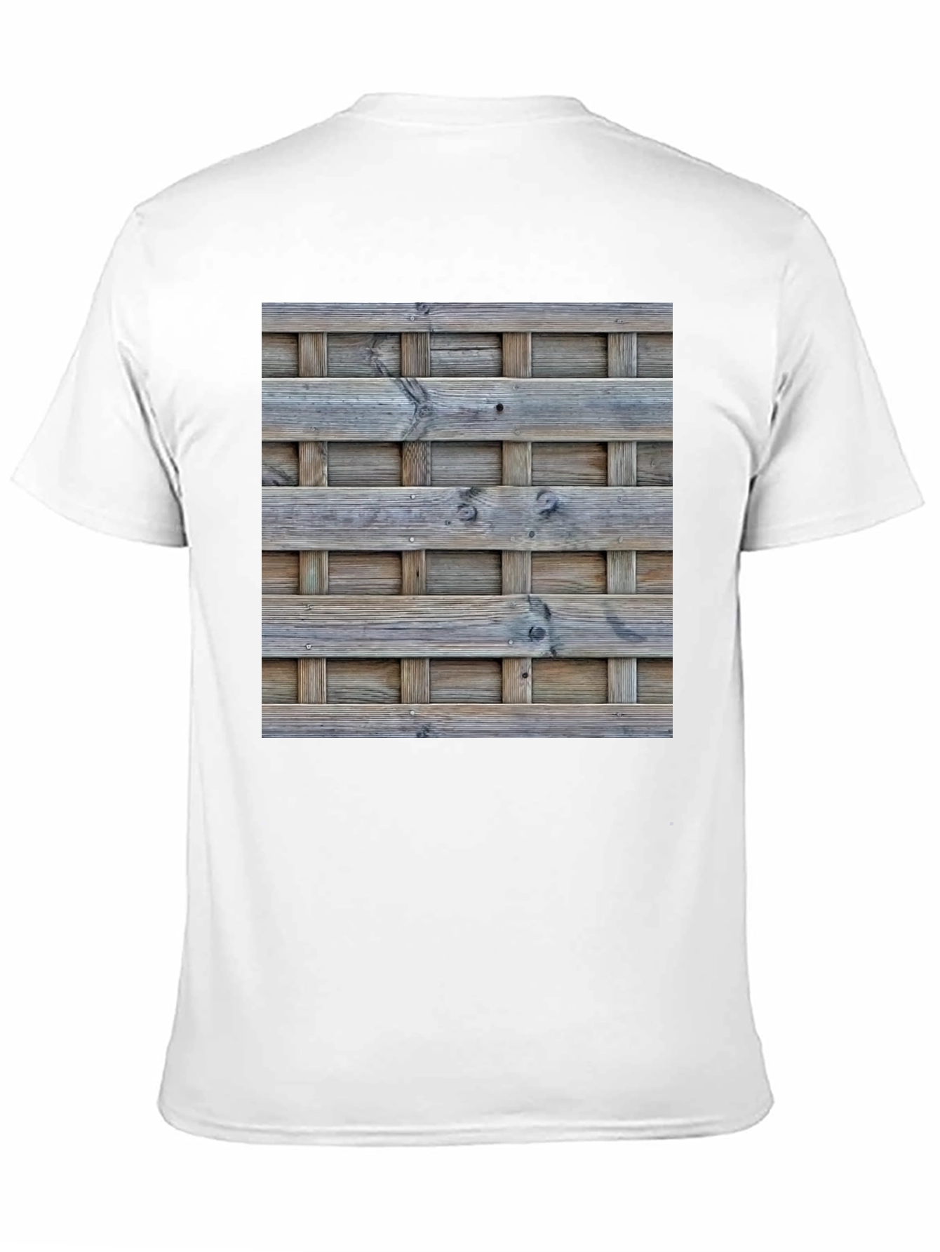 Wooden Lattice Pattern Print T-Shirt