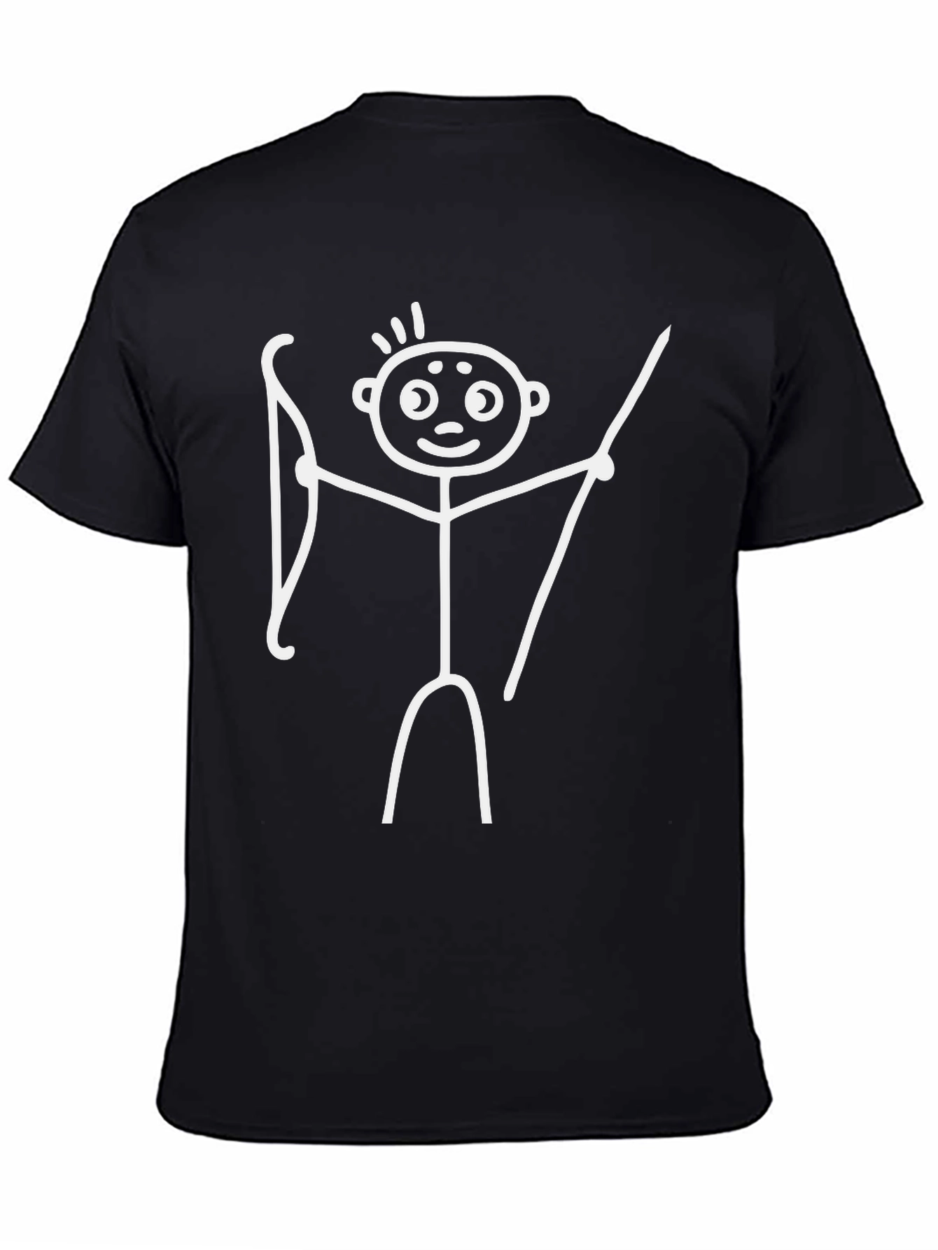 Archer Stick Figure Graphic Tee - Black Cotton Shirt