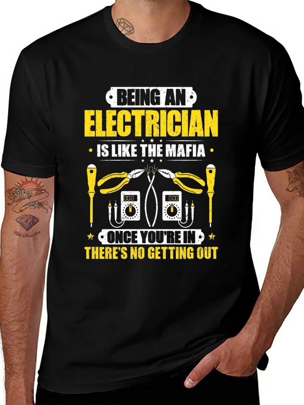 Electrician Mafia T-Shirt - Funny Job Tee