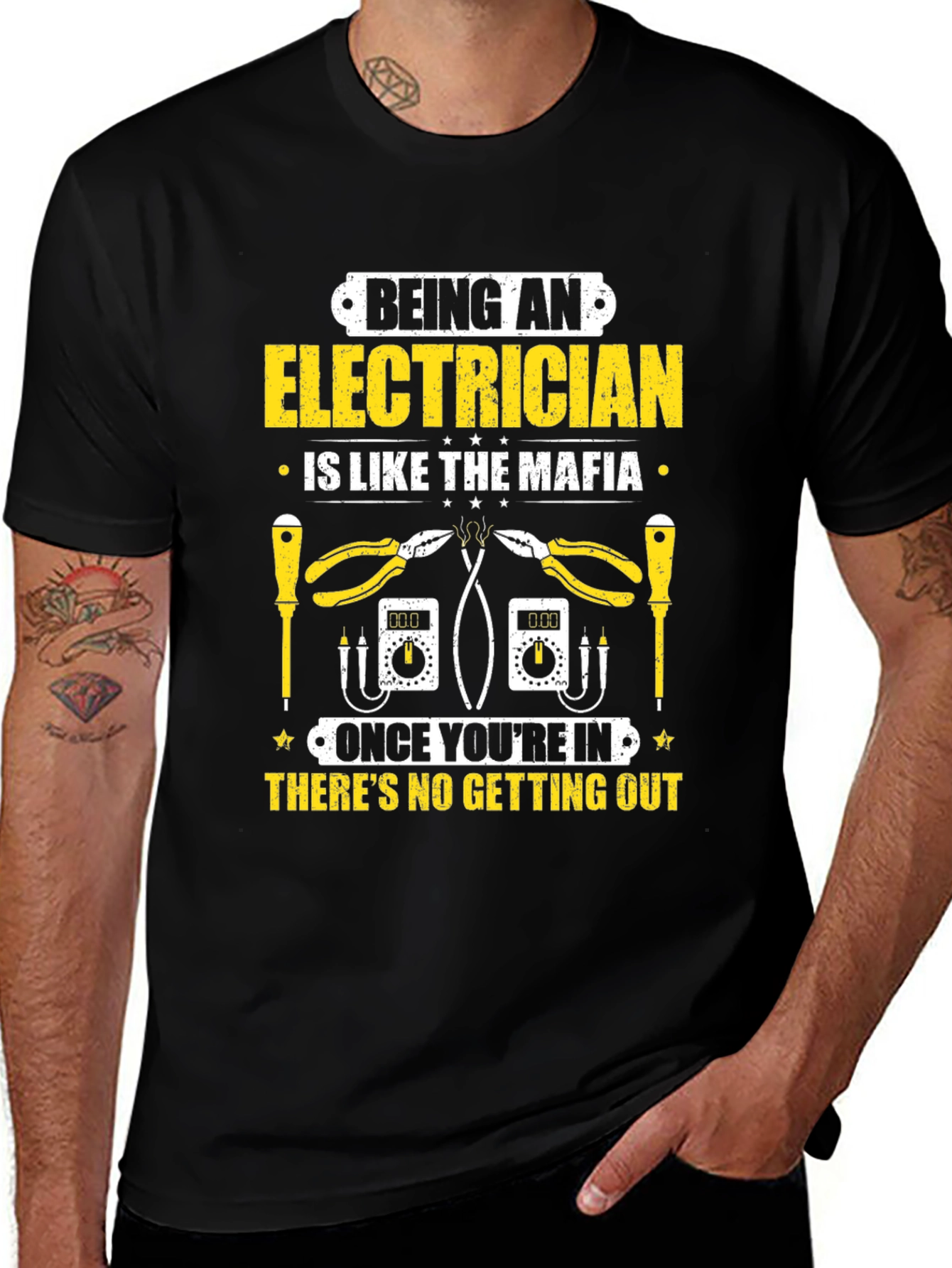 Electrician Mafia T-Shirt - Funny Job Tee