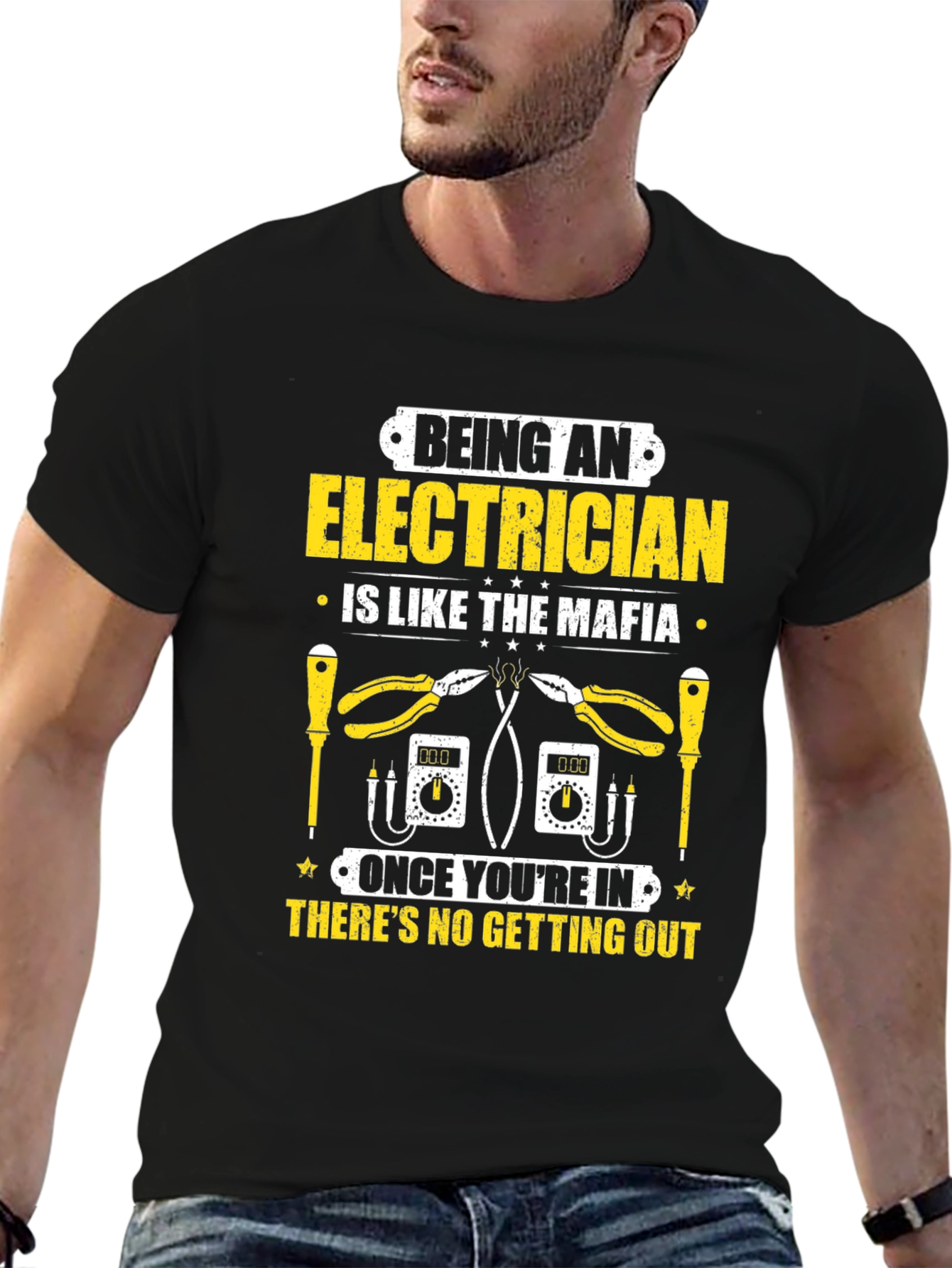Electrician Mafia T-Shirt - Funny Job Tee