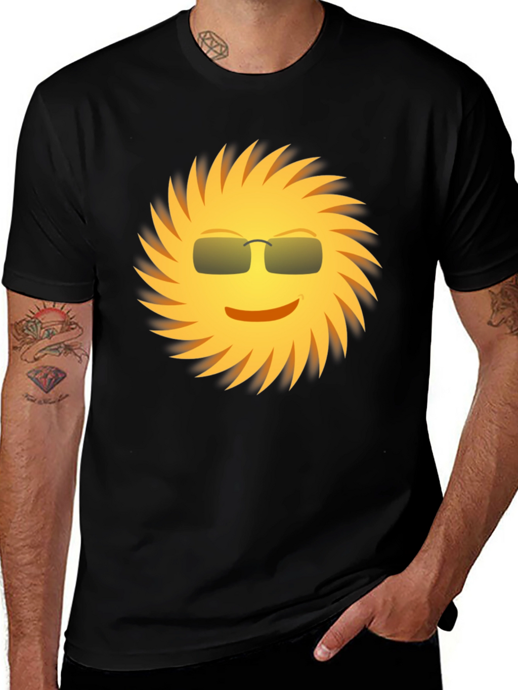 Cool Sun Graphic Tee - Black Unisex Shirt