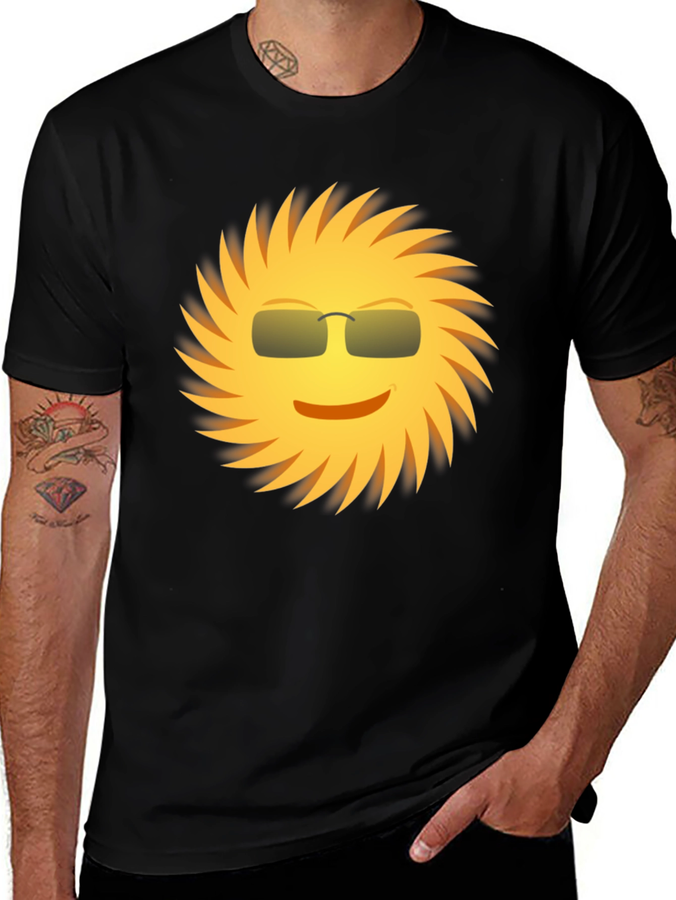 Cool Sun Graphic Tee - Black Unisex Shirt