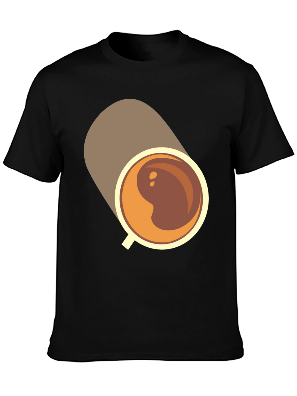 Coffee Cup Graphic Tee - Casual Black T-Shirt