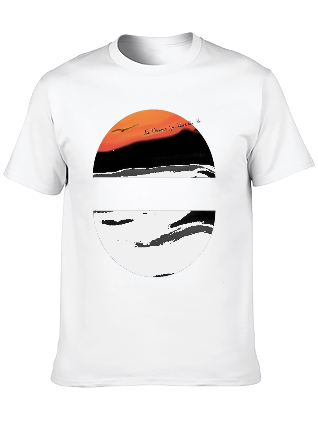 Sunset Graphic Tee - Stylish Round Design