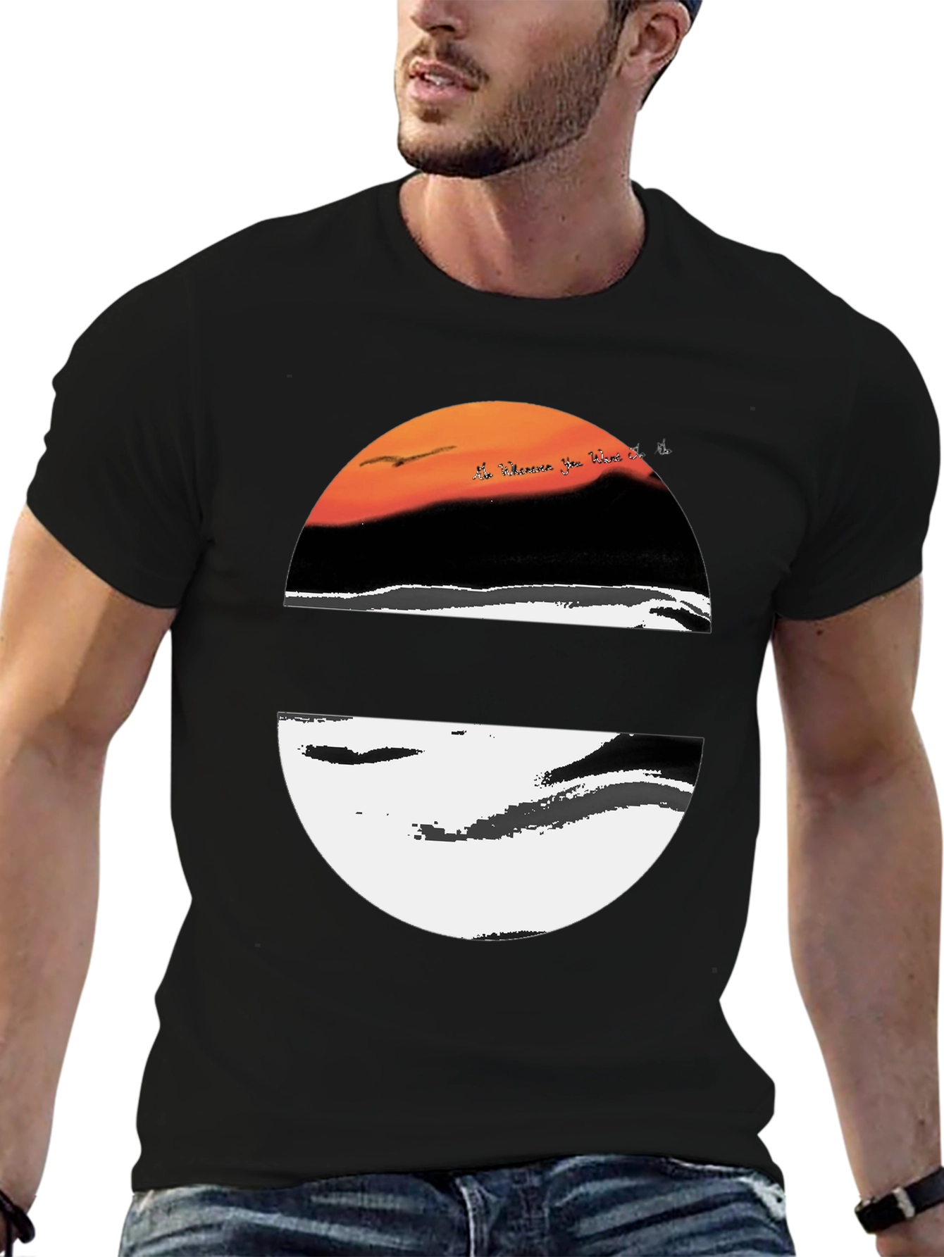 Sunset Graphic Tee - Stylish Round Design