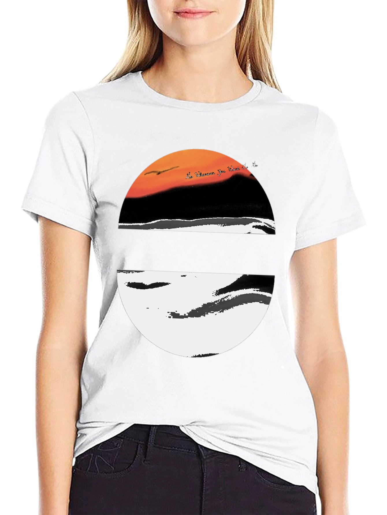 Sunset Graphic Tee - Stylish Round Design