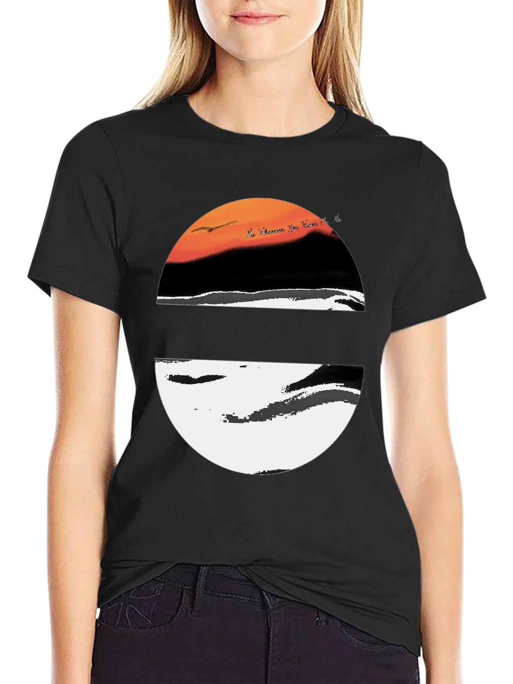 Sunset Graphic Tee - Stylish Round Design