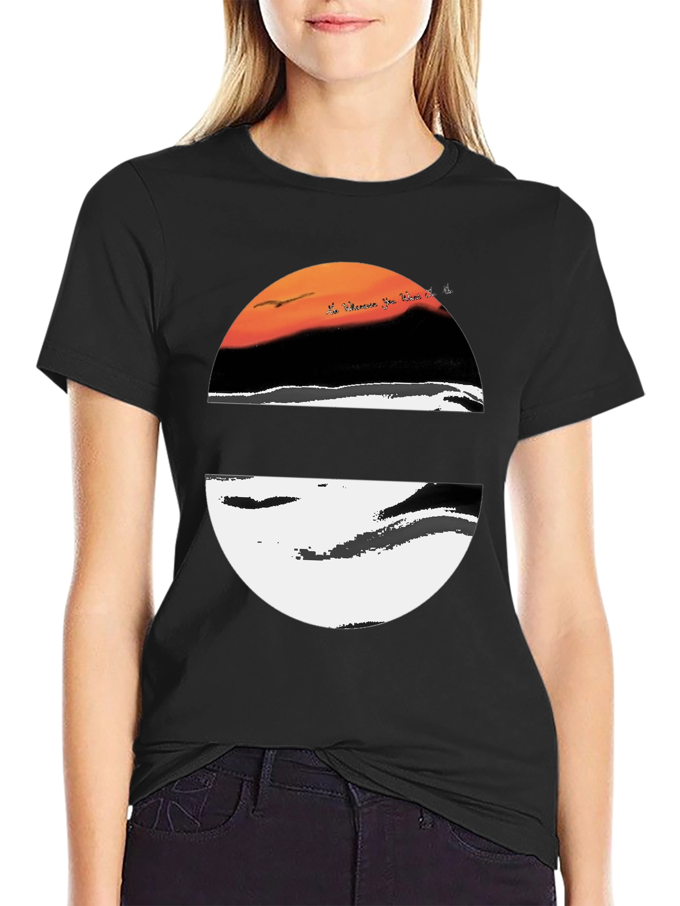 Sunset Graphic Tee - Stylish Round Design