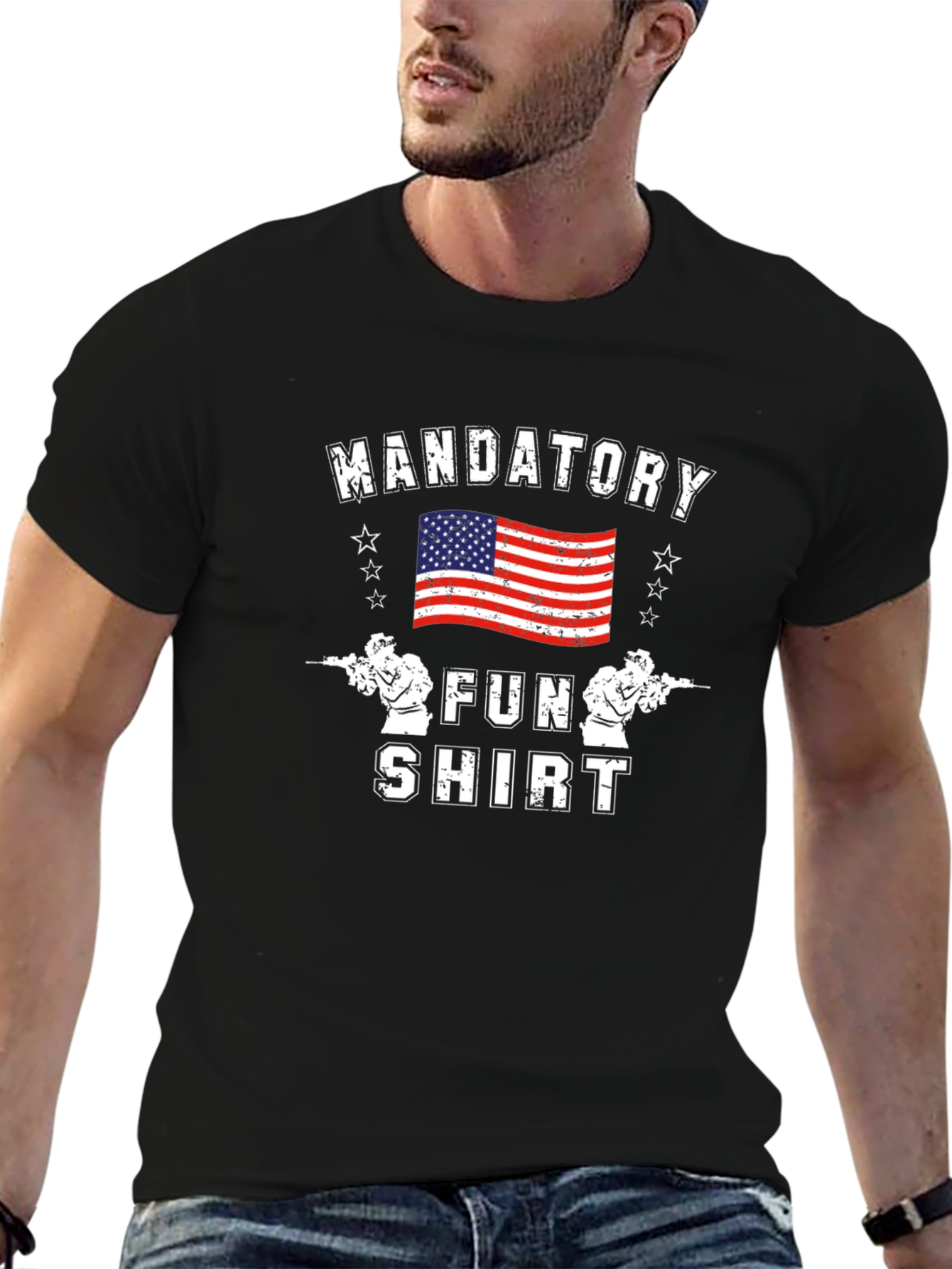 Mandatory Fun Shirt American Flag Graphic Tee