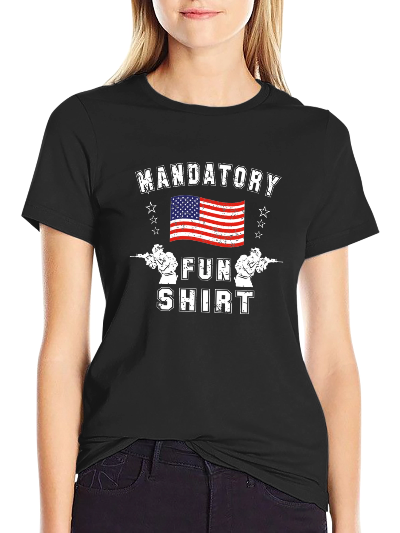 Mandatory Fun Shirt American Flag Graphic Tee