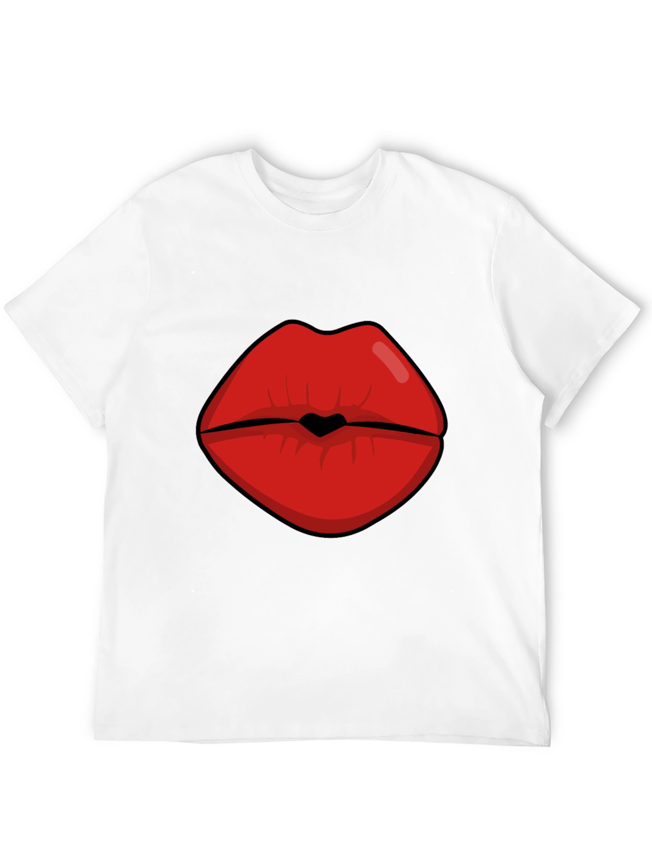 Bold Lips Graphic Tee - Kiss Print