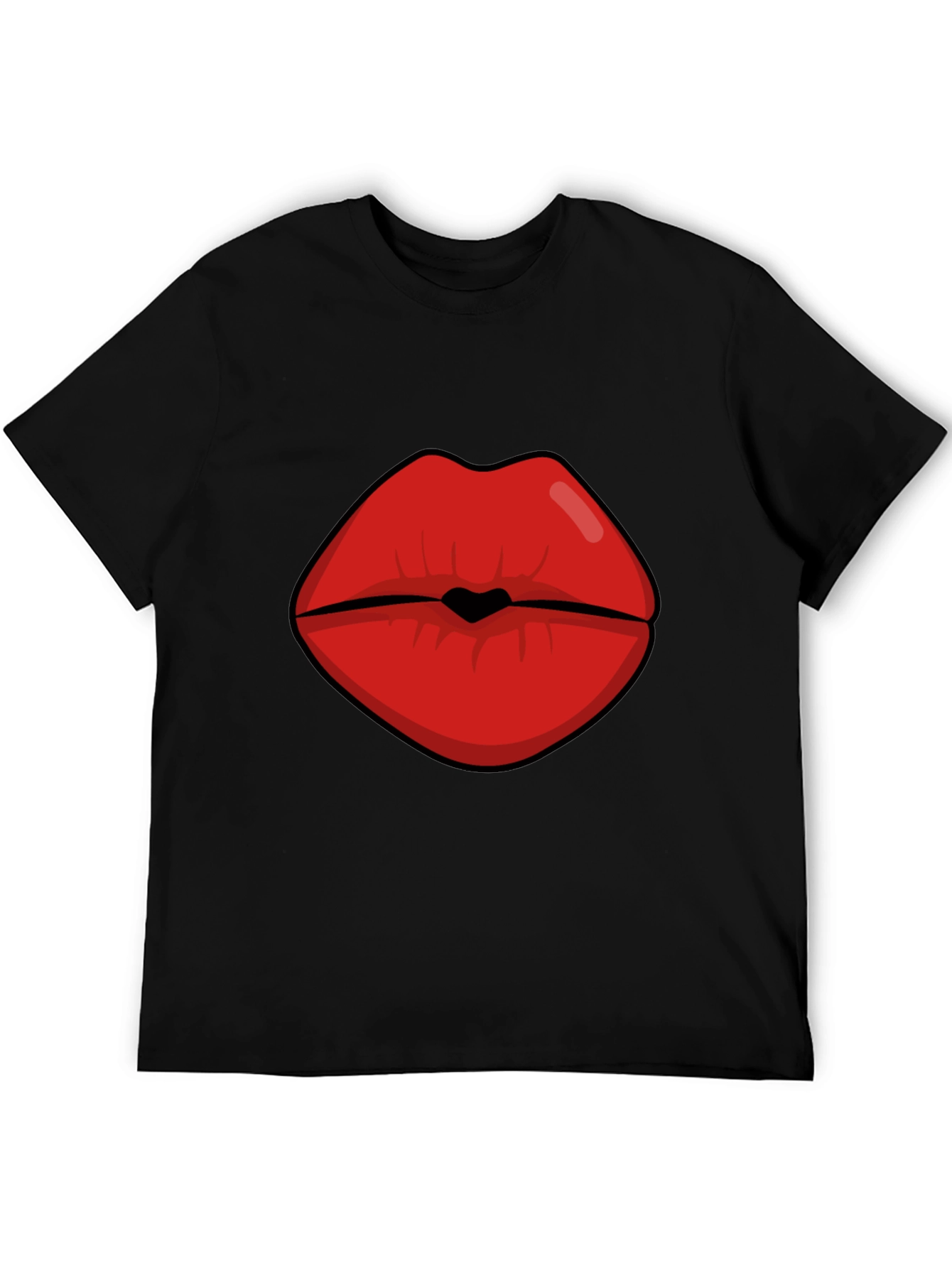 Bold Lips Graphic Tee - Kiss Print