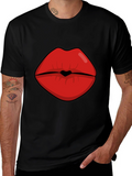 Bold Lips Graphic Tee - Kiss Print