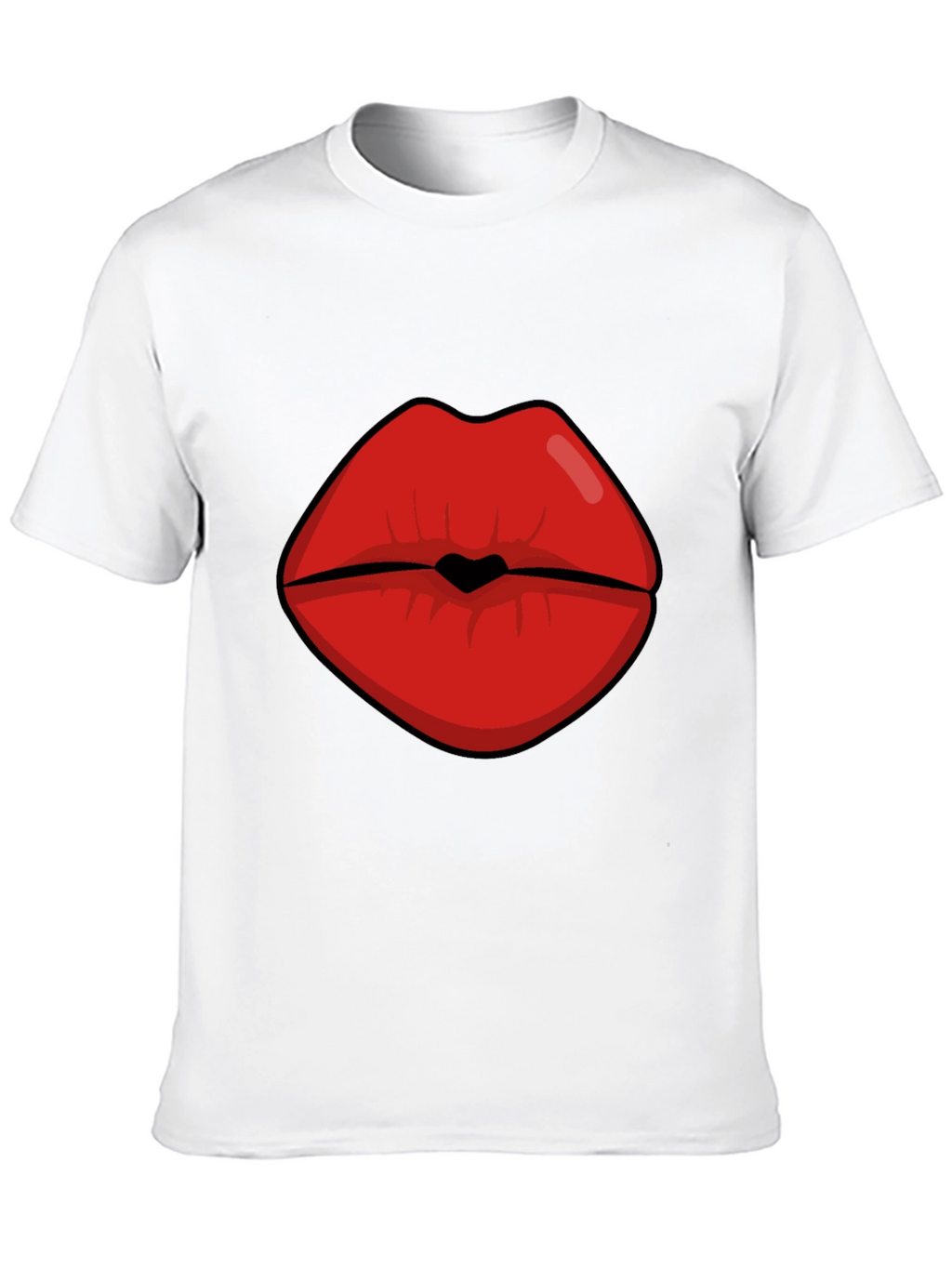 Bold Lips Graphic Tee - Kiss Print