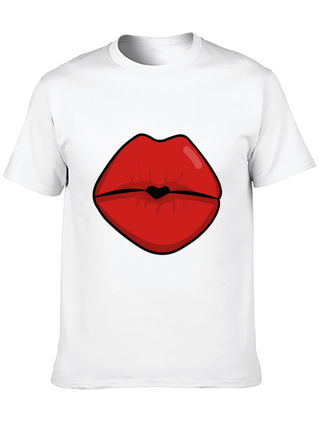 Bold Lips Graphic Tee - Kiss Print