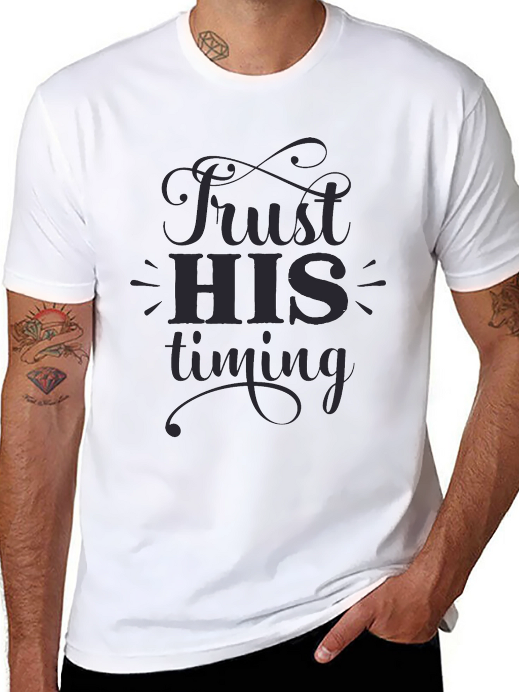 Trust HIS Timing Graphic T-Shirt - Soft Cotton Blend