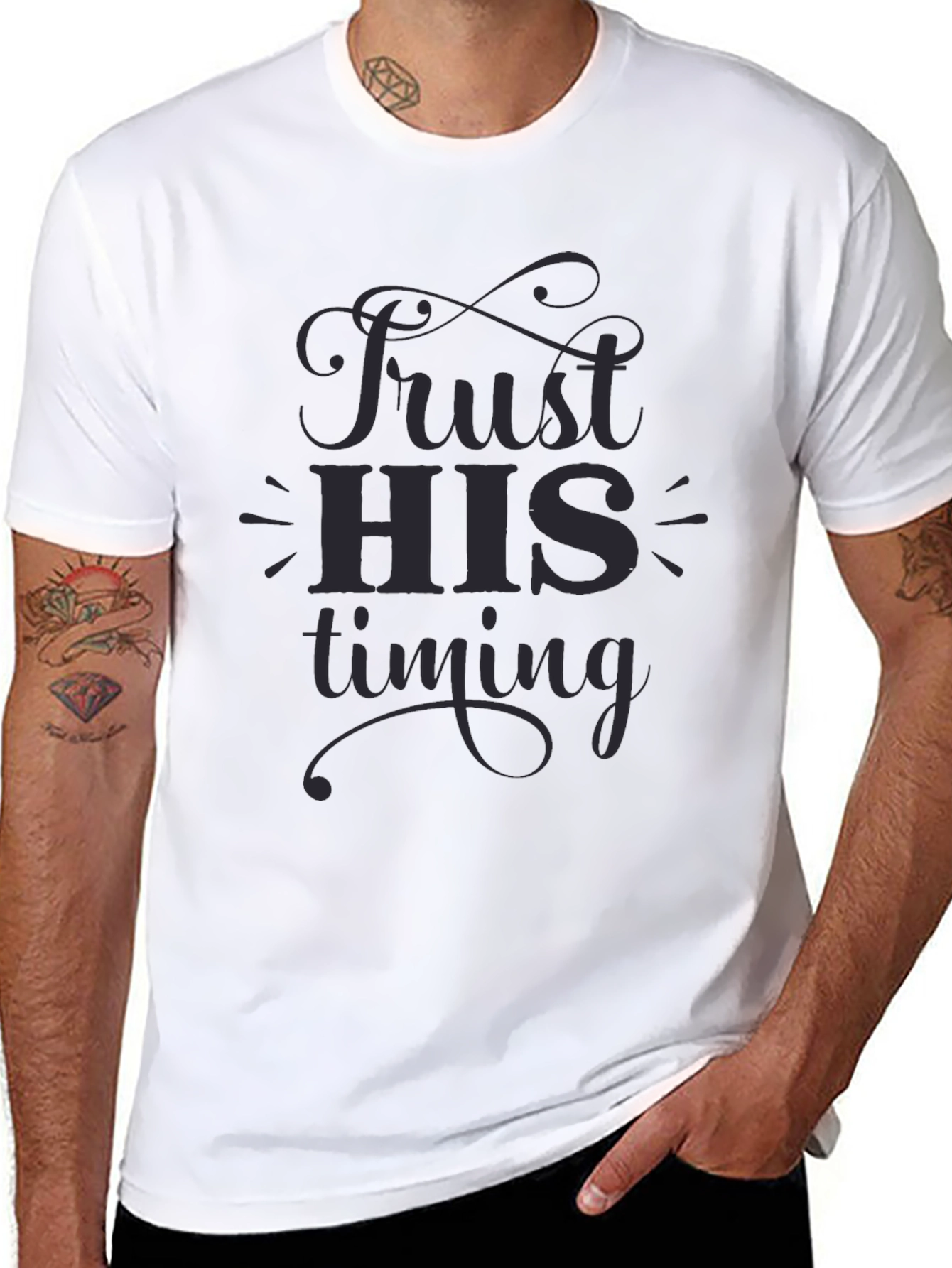 Trust HIS Timing Graphic T-Shirt - Soft Cotton Blend