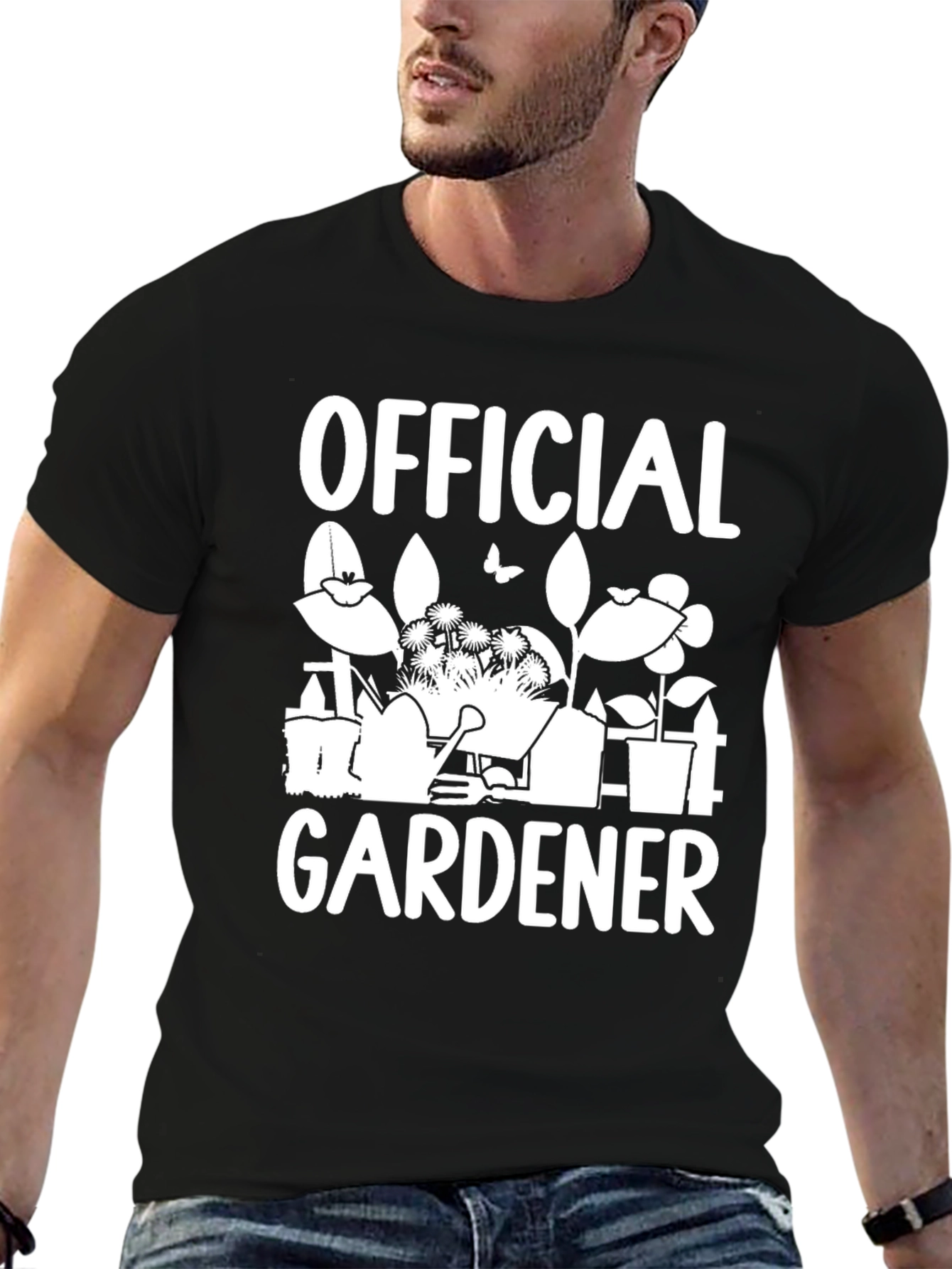 Official Gardener Graphic Tee - Black Cotton Shirt