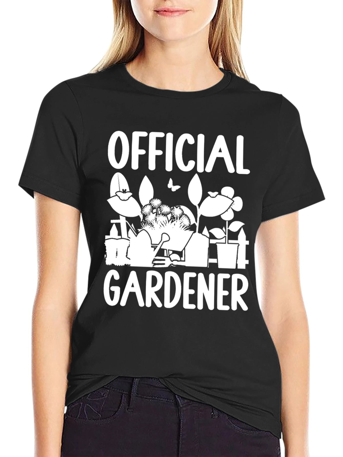 Official Gardener Graphic Tee - Black Cotton Shirt