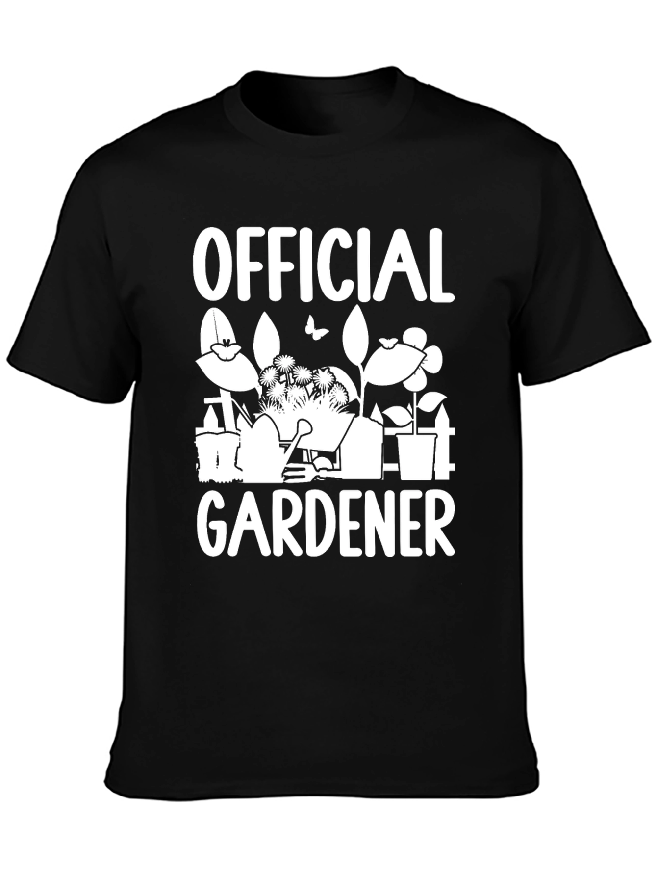 Official Gardener Graphic Tee - Black Cotton Shirt