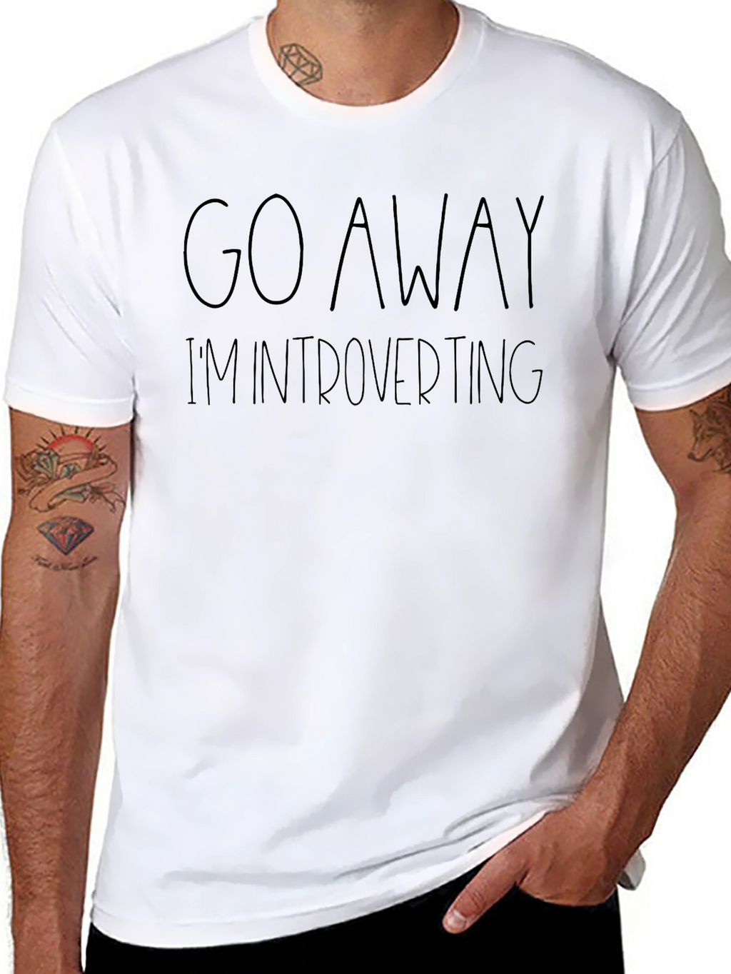 Go Away Im Introverting Black T-Shirt
