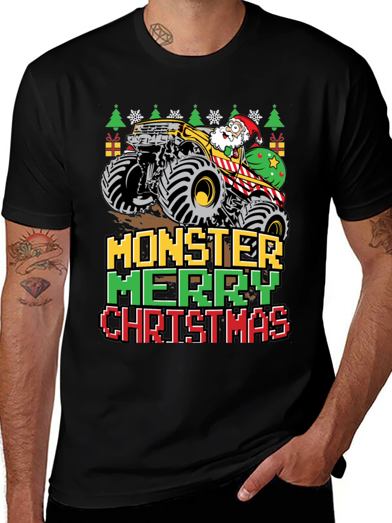 Monster Merry Christmas Graphic Tee