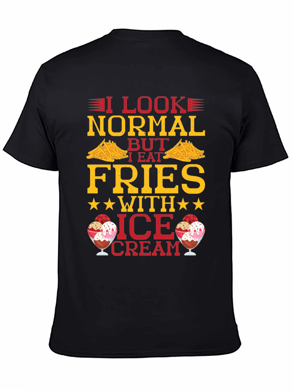 Funny Fries & Ice Cream Graphic T-Shirt