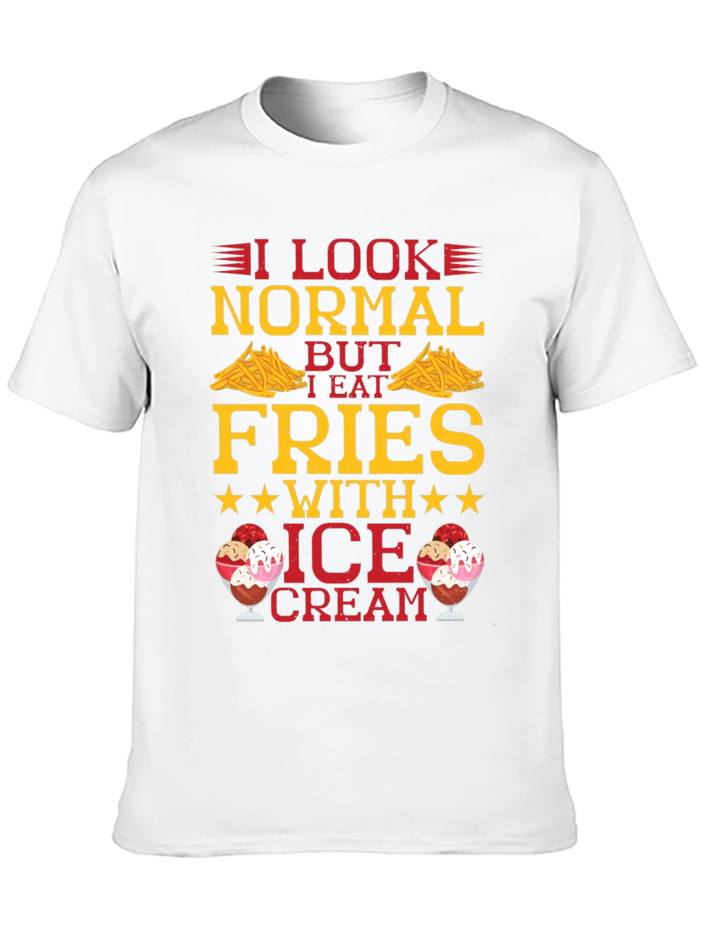 Funny Fries & Ice Cream Graphic T-Shirt