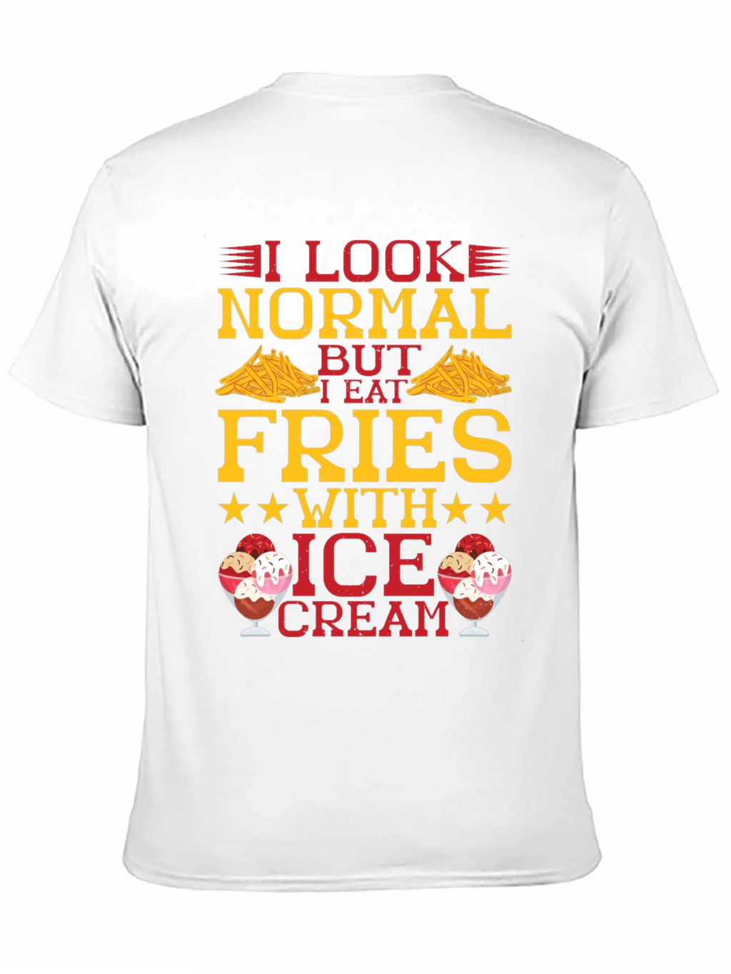 Funny Fries & Ice Cream Graphic T-Shirt