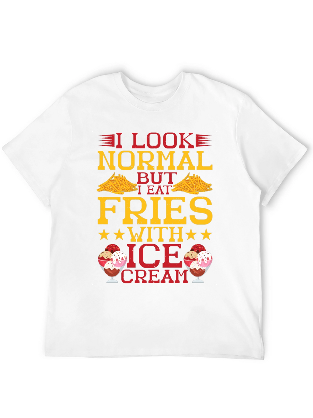 Funny Fries & Ice Cream Graphic T-Shirt