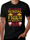 Funny Fries & Ice Cream Graphic T-Shirt