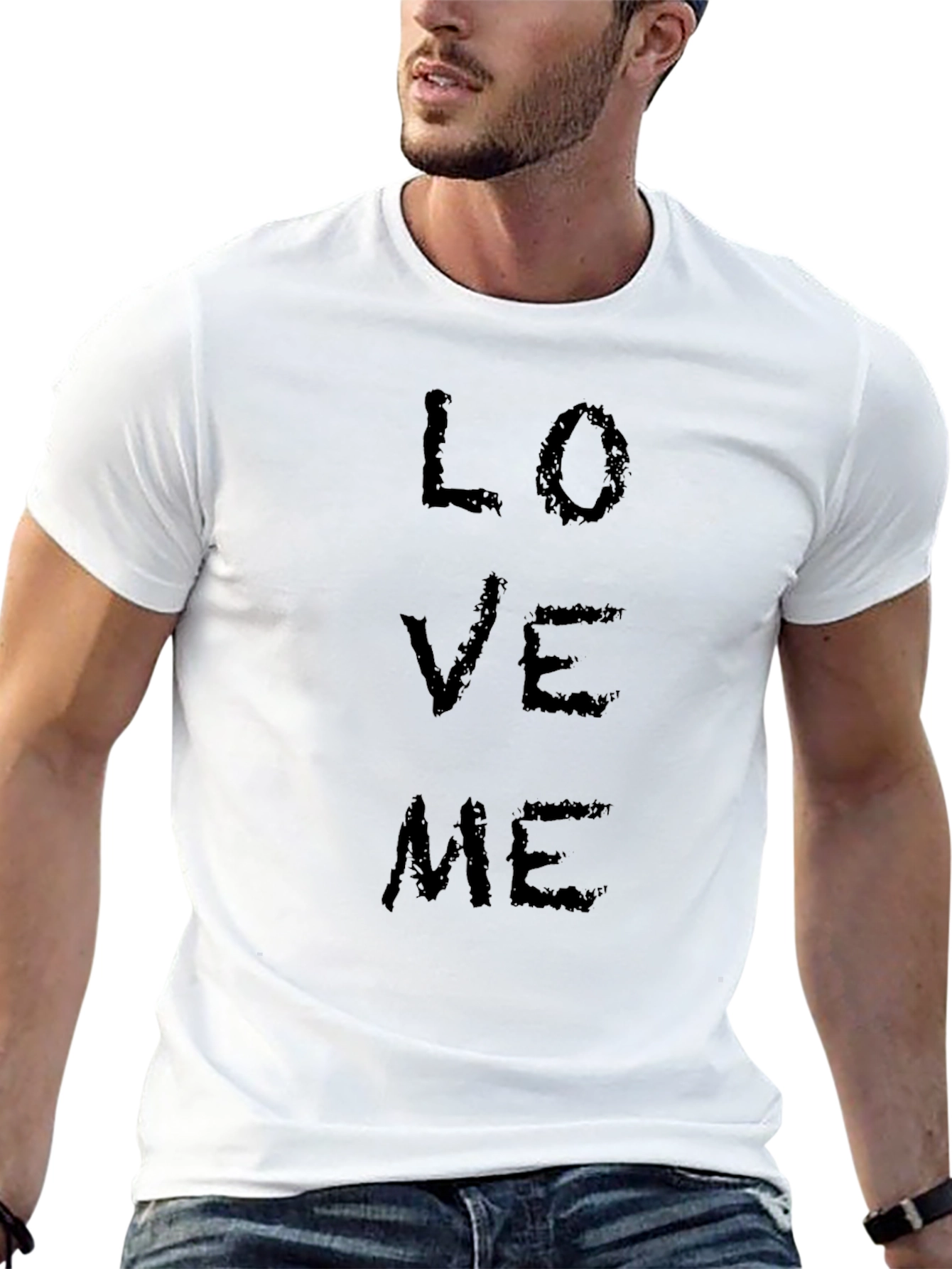 Mens Black Love Me Graphic T-Shirt