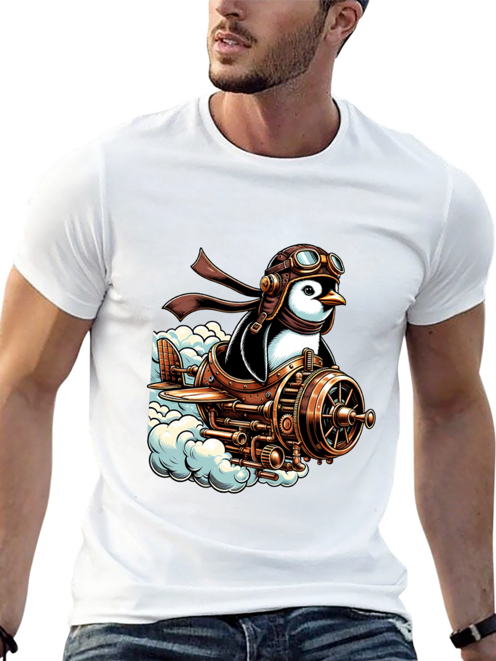 Steampunk Penguin Pilot T-Shirt