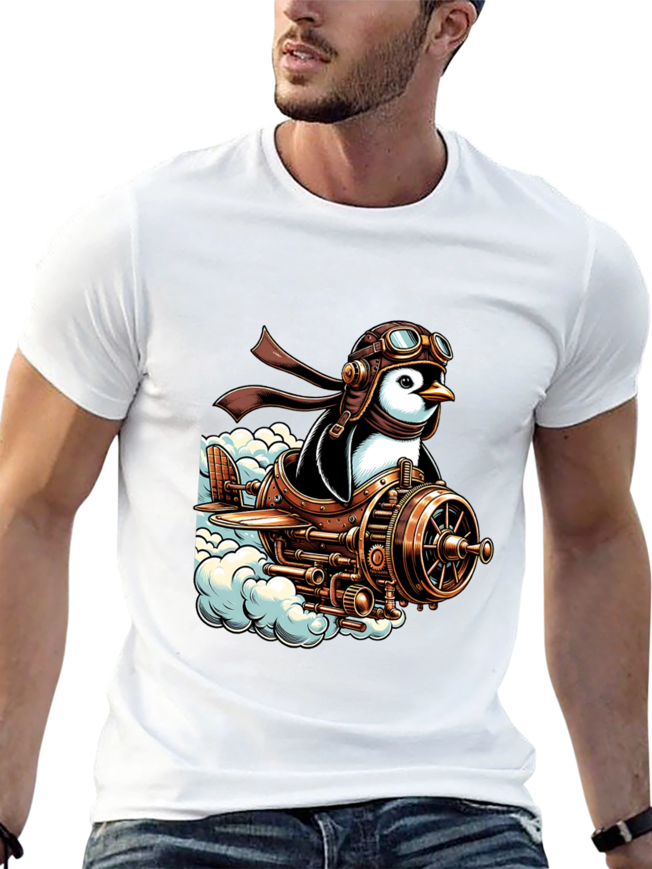 Steampunk Penguin Pilot T-Shirt