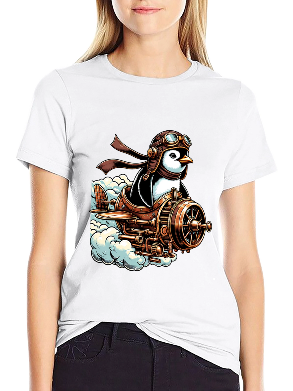 Steampunk Penguin Pilot T-Shirt