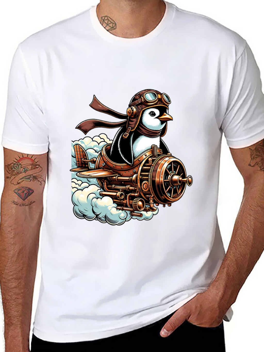 Steampunk Penguin Pilot T-Shirt