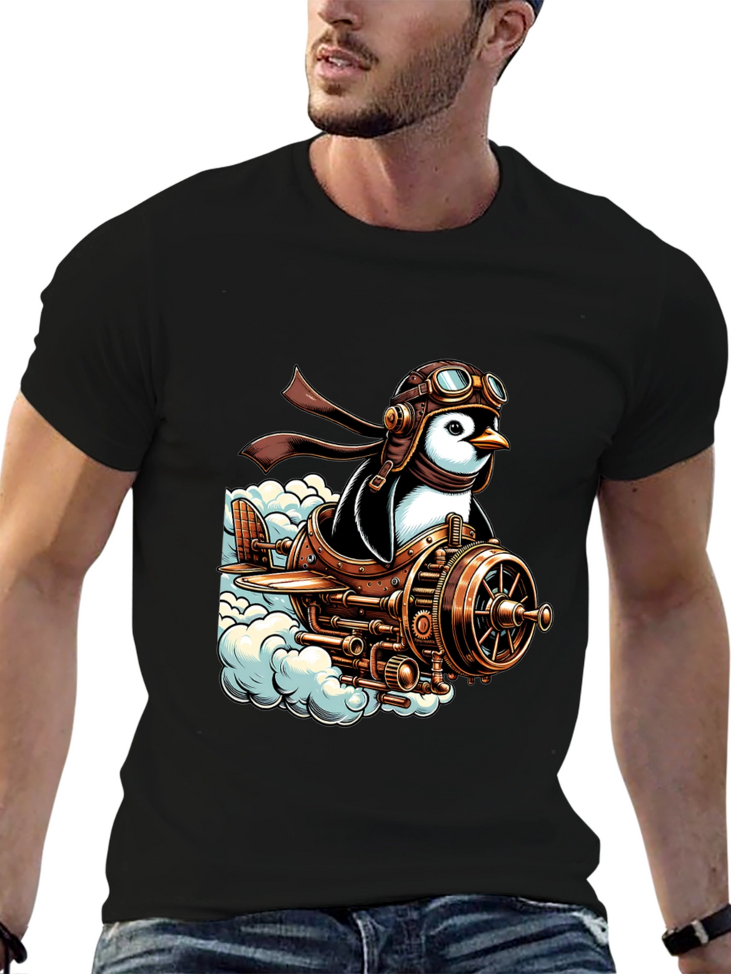 Steampunk Penguin Pilot T-Shirt