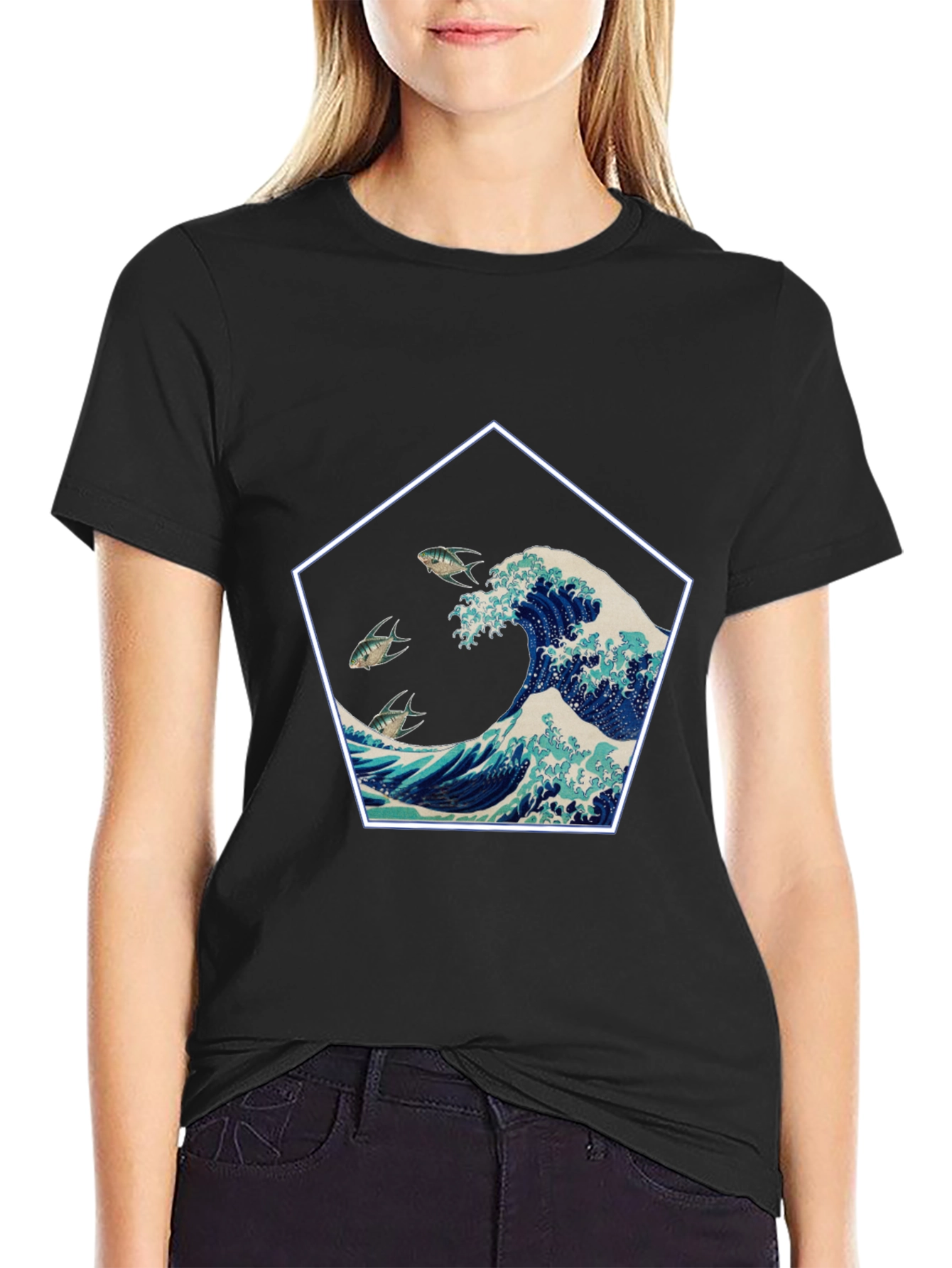 Great Wave Graphic Tee - Black